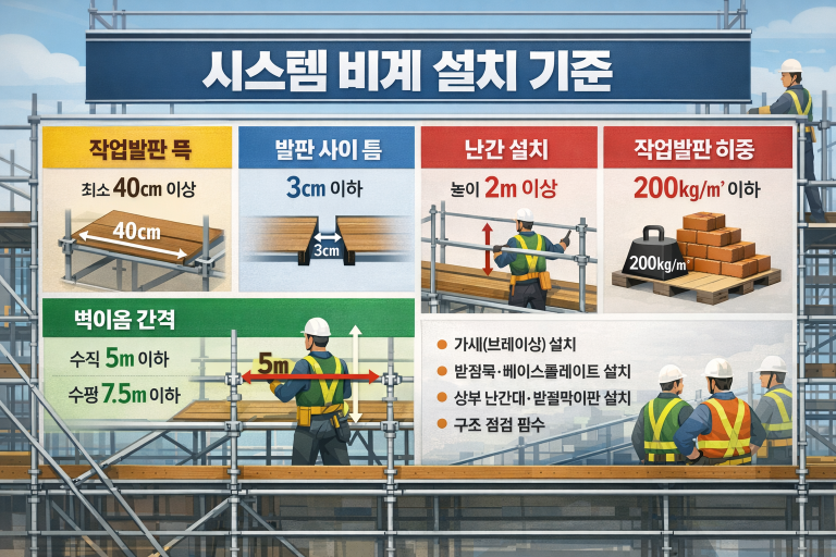 시스템 비계 설치 기준 정리