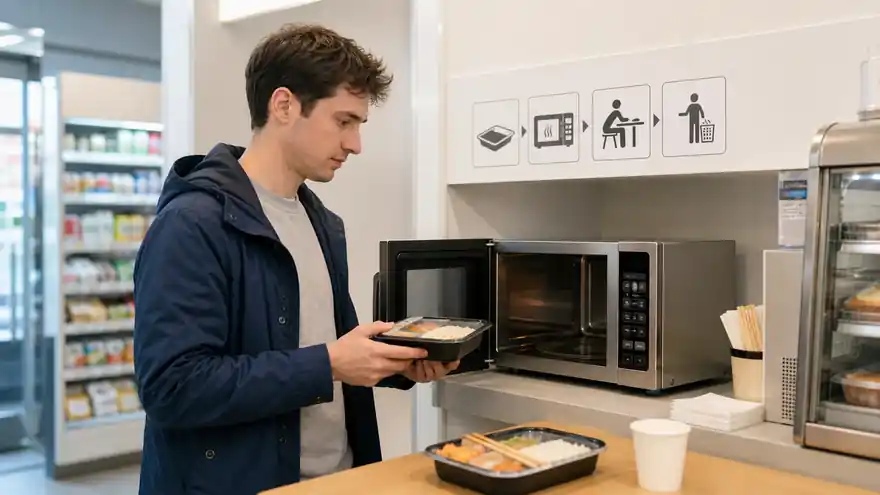 New Codex-generated photorealistic Korean convenience store microwave and ready-meal scene.