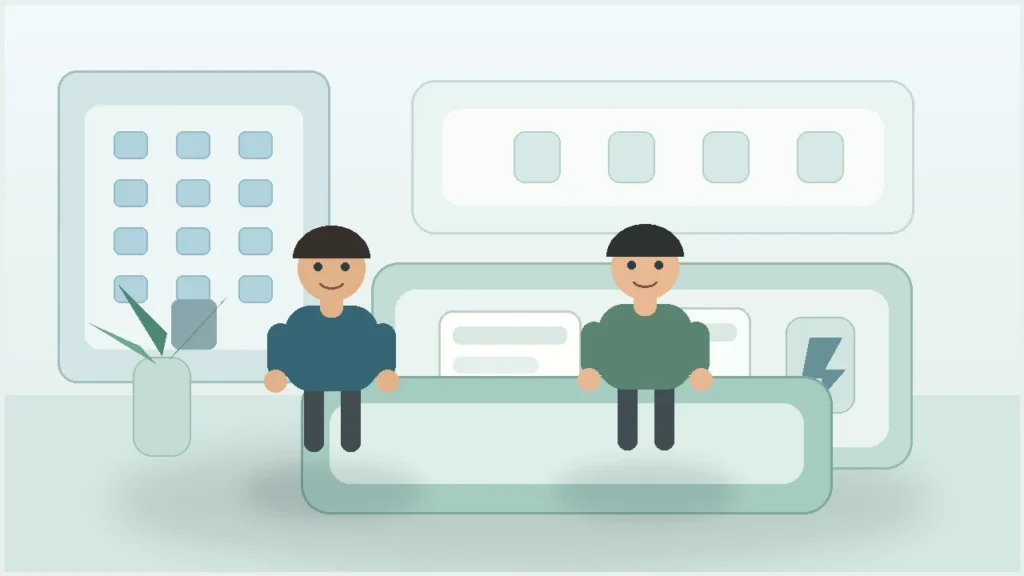 Text-free apartment office scene for a Korean housing maintenance fee phrase lesson.