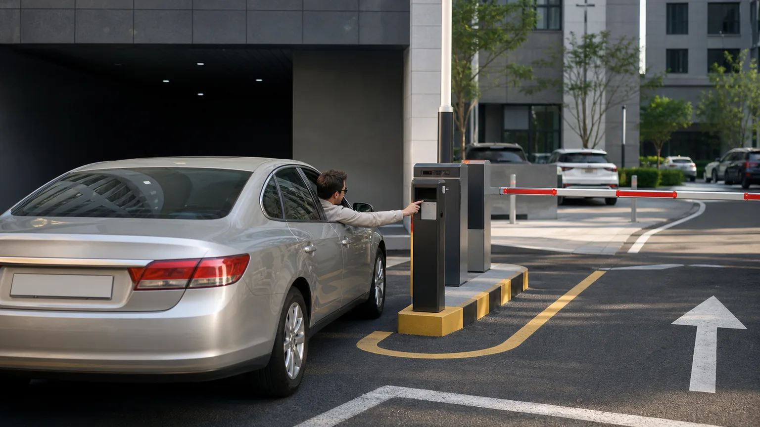 BSKorean Korean parking lot arrival gate scene without text
