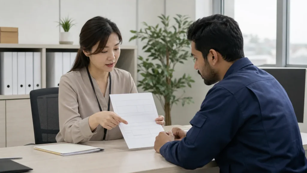 BSKorean payslip review illustration without text