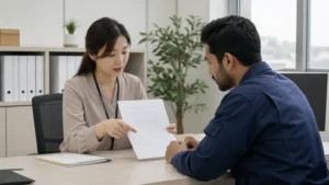 BSKorean payslip review illustration without text
