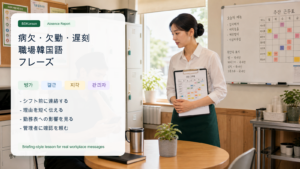 韓国語で病欠・欠勤・遅刻を伝える職場フレーズ