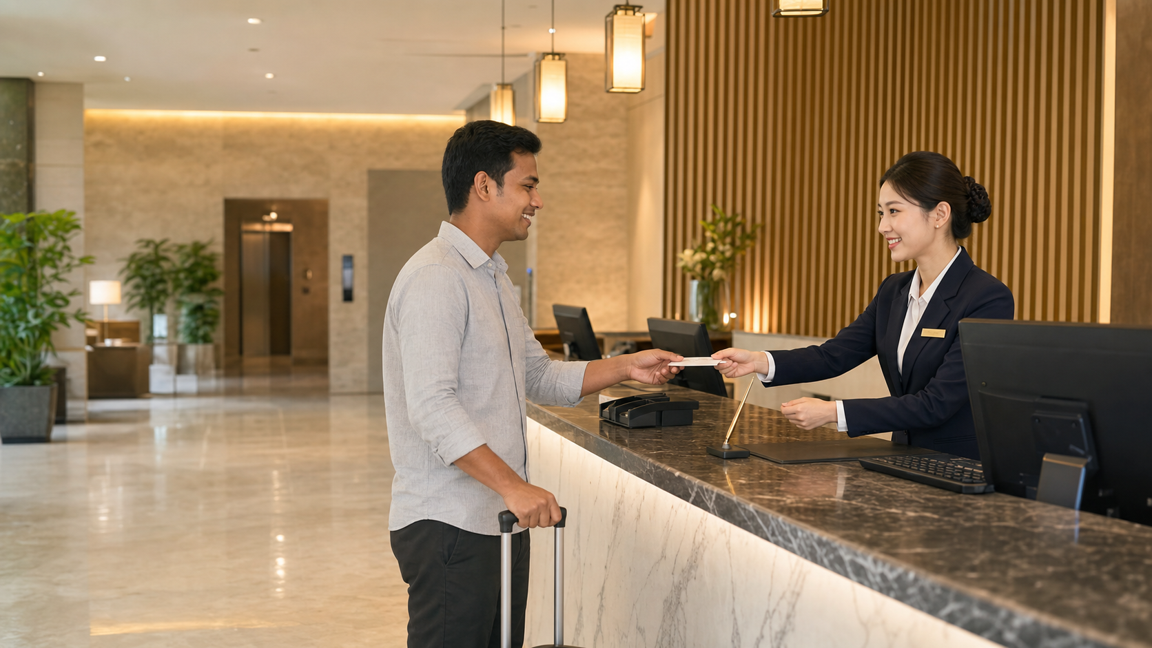 Korean hotel front desk check-in phrases for service workers