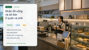 Cụm từ tiếng Hàn về nhận đồ uống và số đơn ở quán cà phê