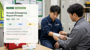 Cụm từ báo cáo khẩn cấp tiếng Hàn cho lao động nước ngoài