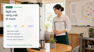 Cụm từ tiếng Hàn để xin nghỉ ốm, báo vắng mặt và đi muộn