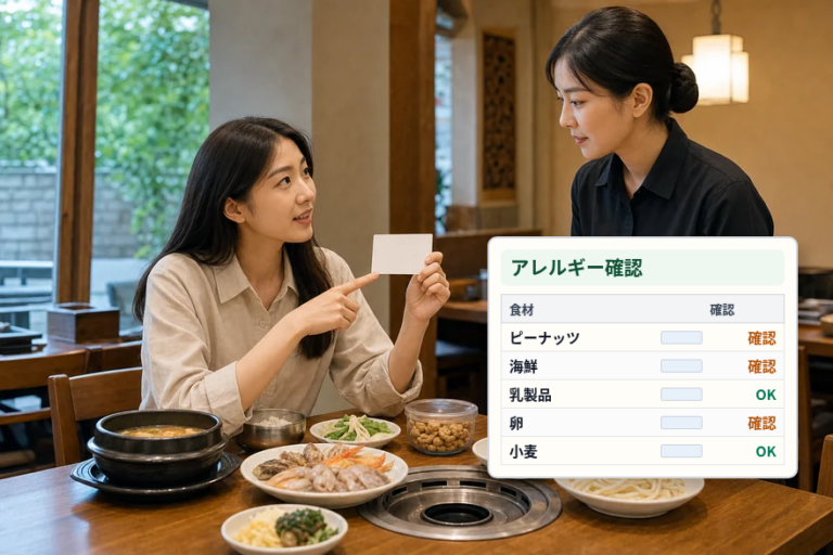 飲食店で使う韓国語：アレルギーと食材確認フレーズ